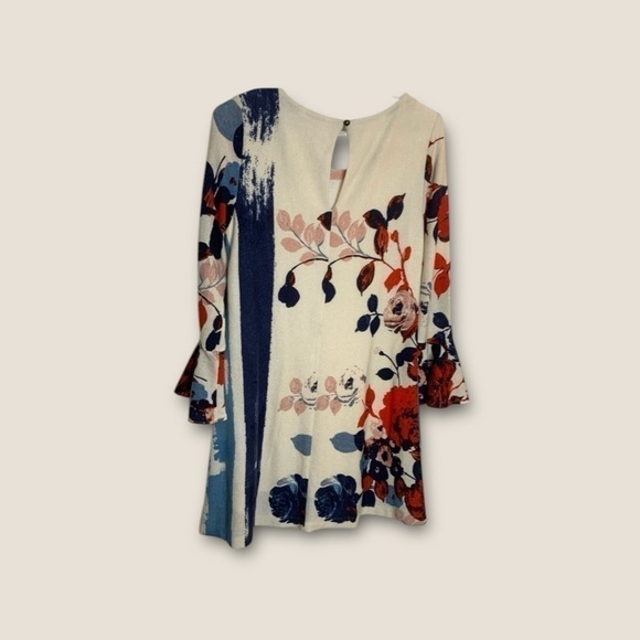 Anthro Maeve Anthousia Knit Floral Swing Dress Cream Combo Small - Picture 3 of 4